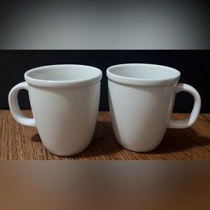 Starbucks White Ceramic Mugs - Pair